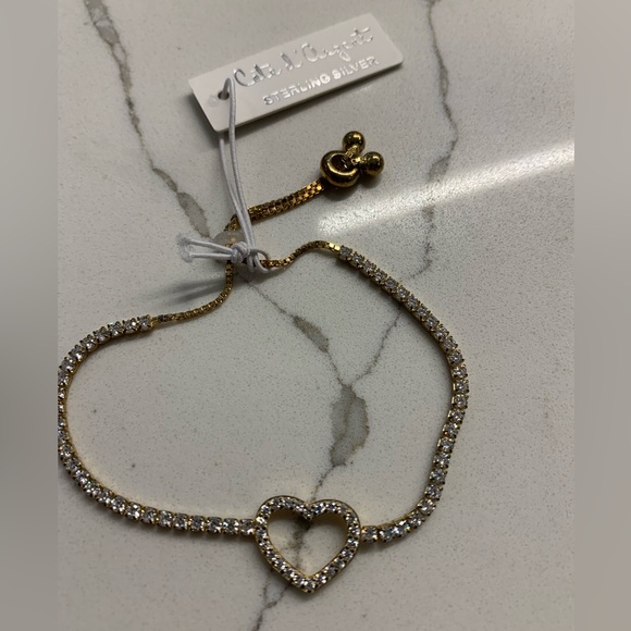 Cote dargent sterling silver gold plated heart bracelet - Picture 1 of 2